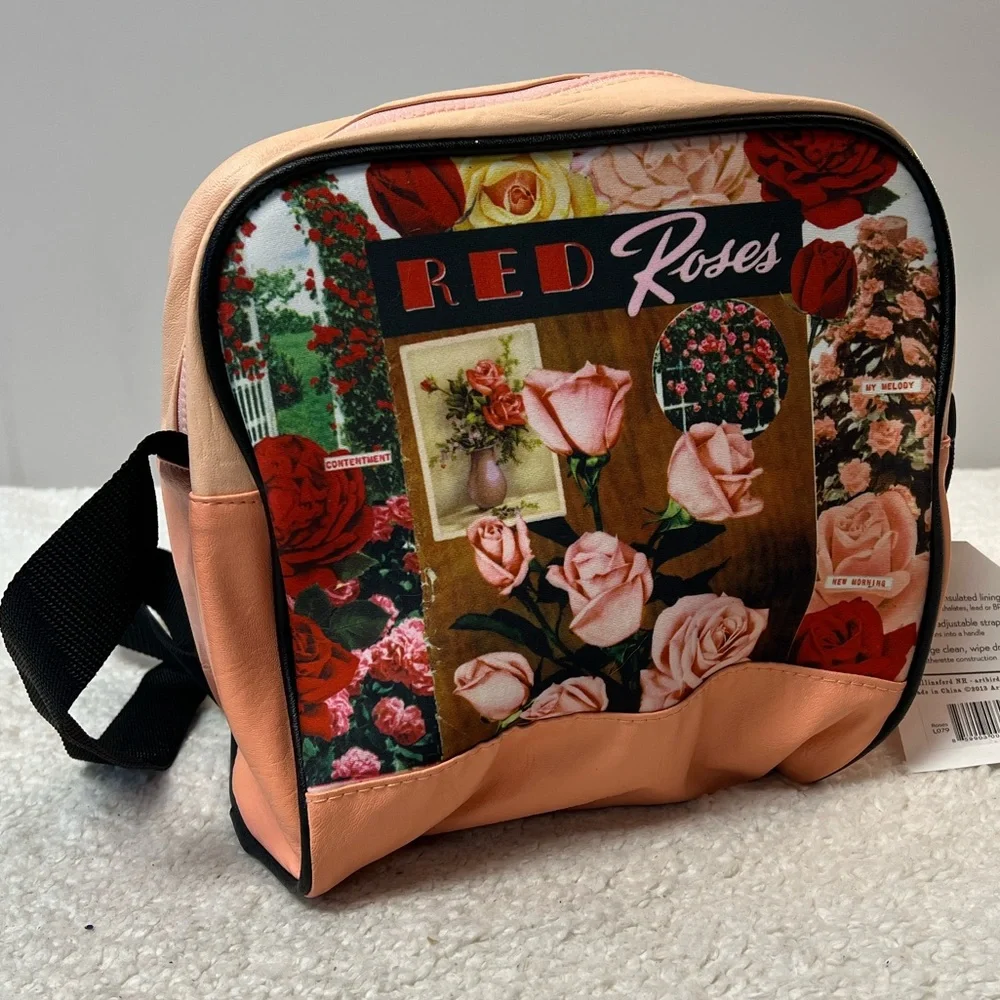 Artbird Lunch Crossbody Bag with Roses Collage Print